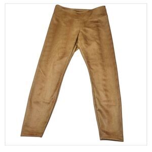Tahari Faux Leather Leggings Women's Size Large Warm Tan Snakeskin Petite Pants